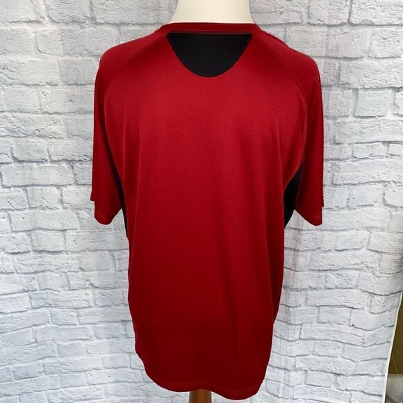 Reebok play dry men 2XL short sleeve Crewneck activewear shirt red/black - Picture 8 of 10